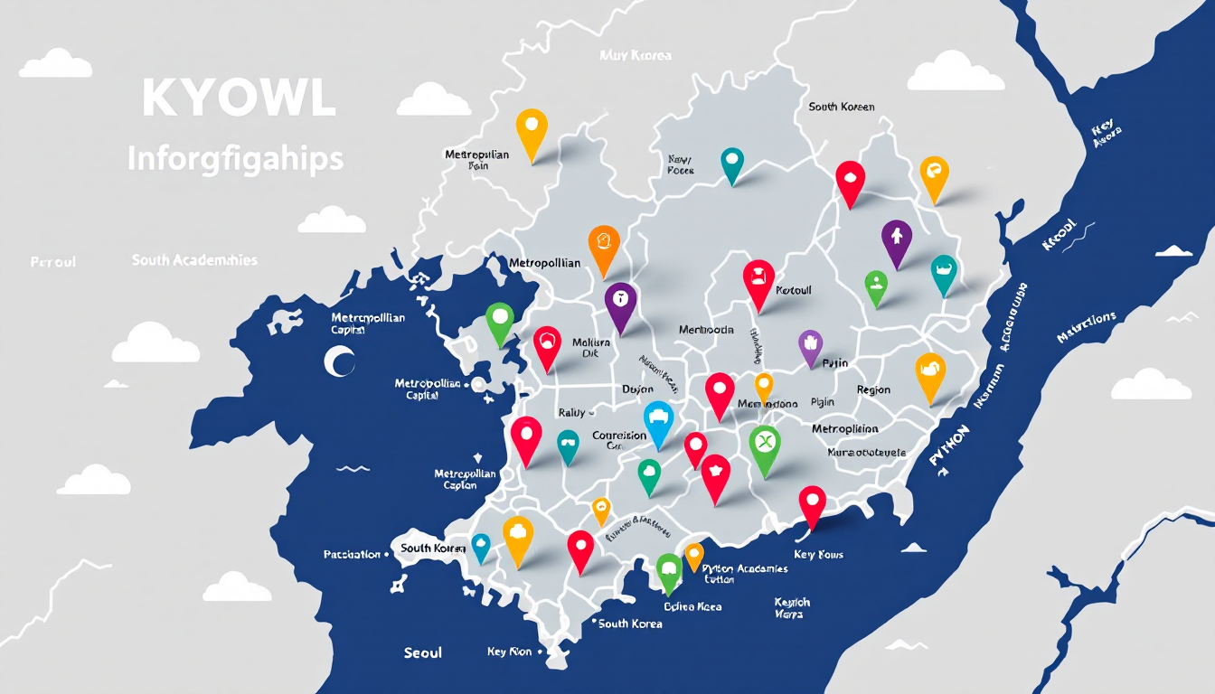 서울, 수도권, 지방 주요 도시별 추천 파이썬 학원 위치를 표시한 지도 인포그래픽